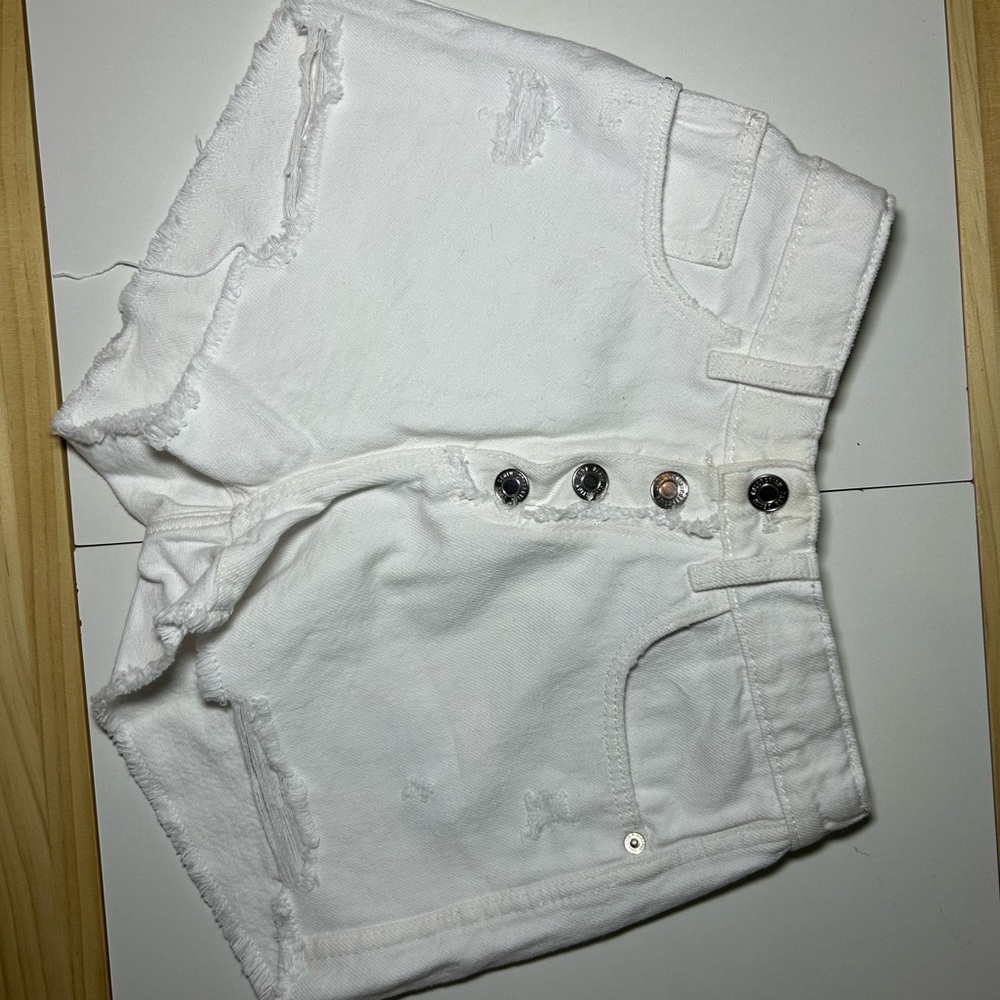 Zara Classic White Denim Shorts